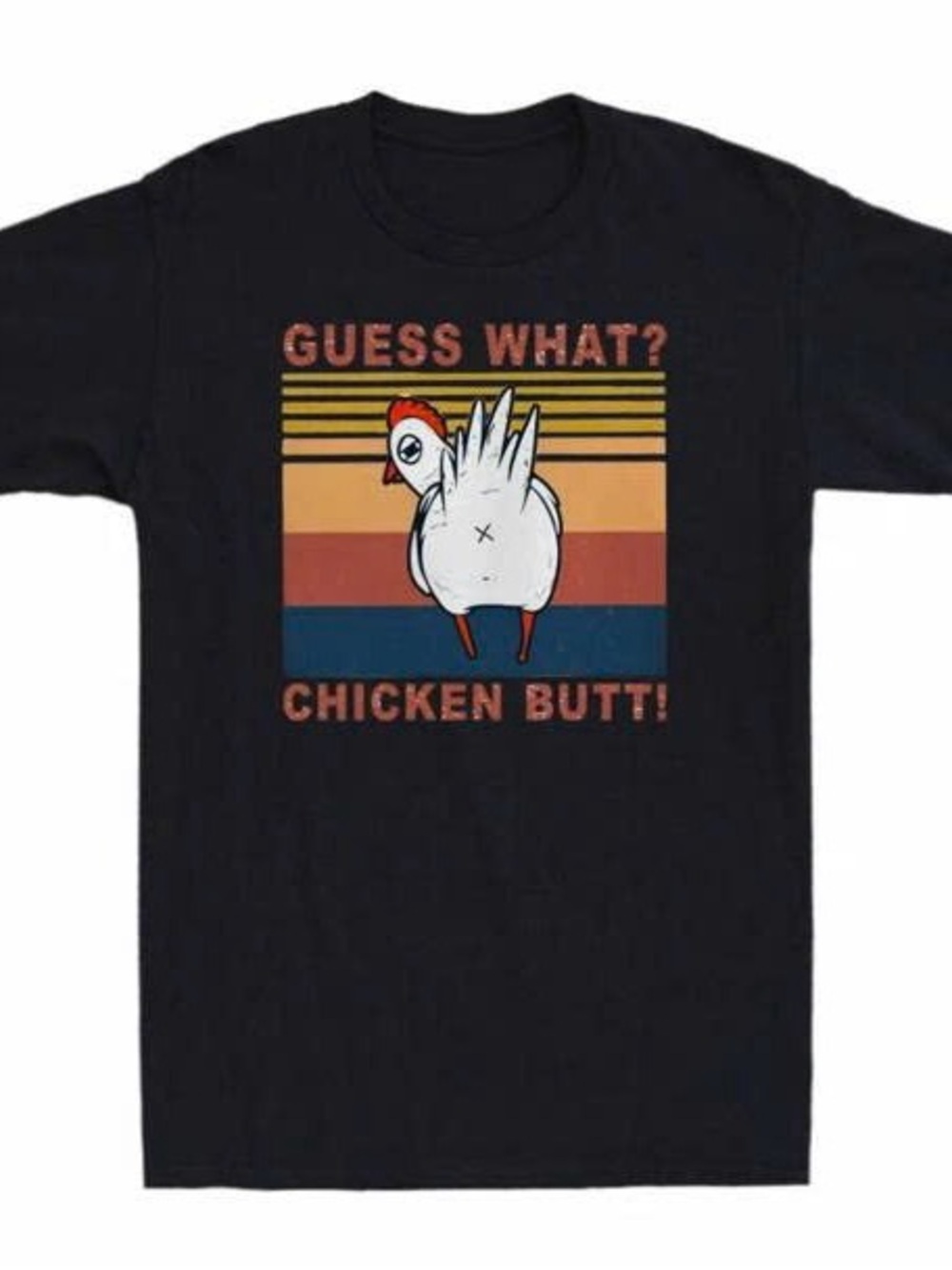 Chicken Butt-Style Black Tee - Pets Bird Graphic